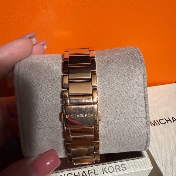 Michael Kors Rose Gold Watch with Crystal Bezel